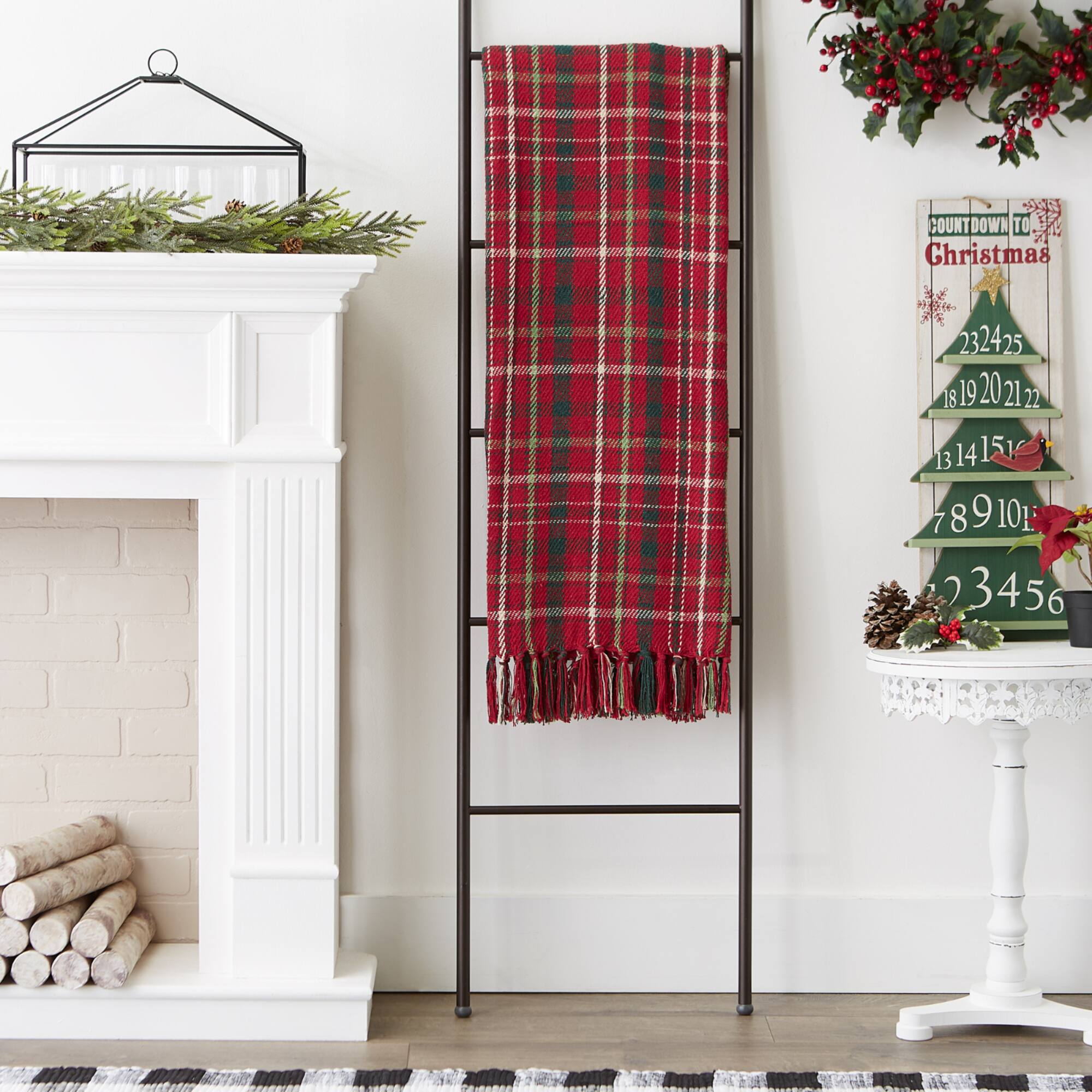 DII® Tartan Holly Plaid Recycled Cotton Throw